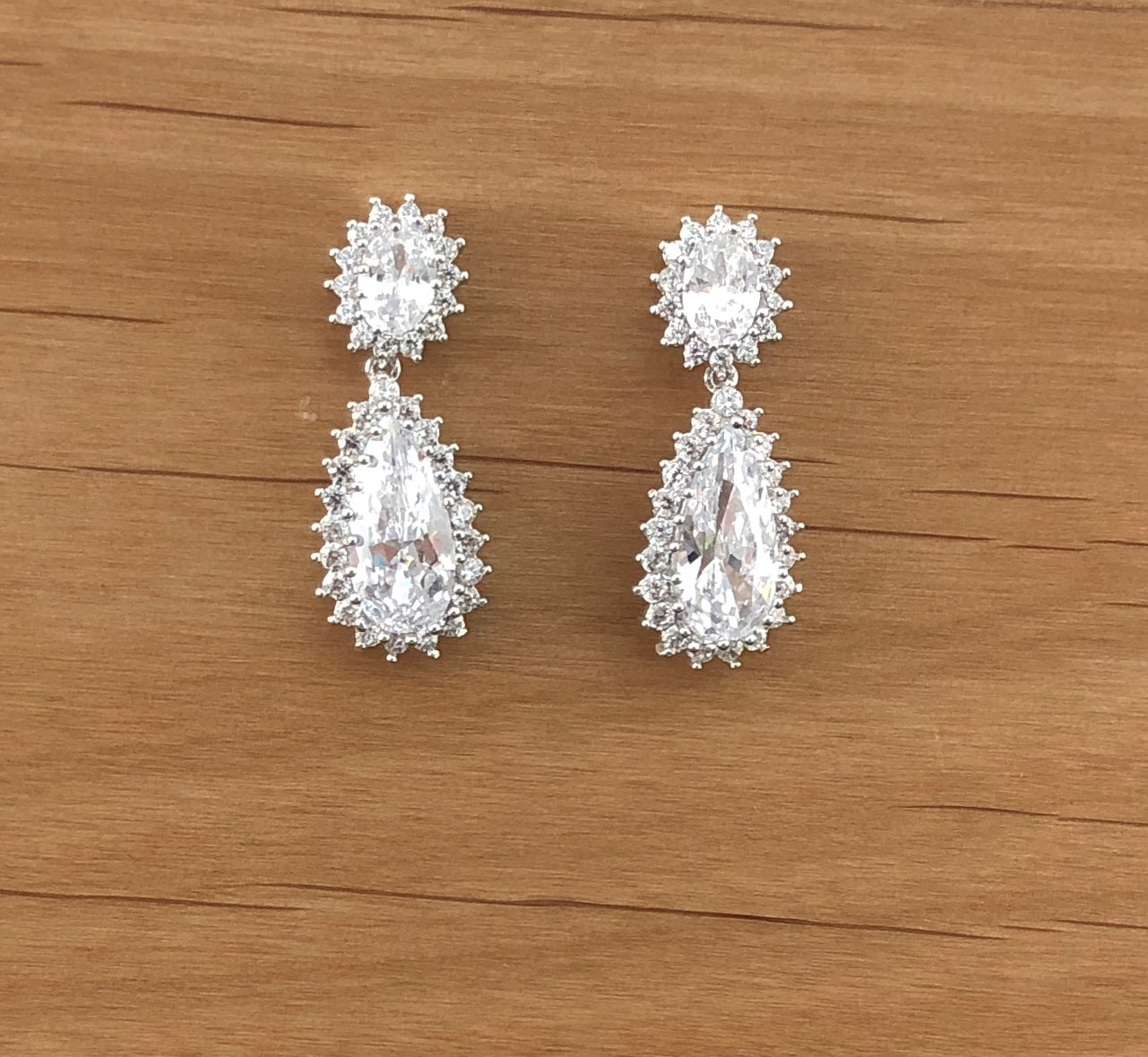 Bridal Cubic Zirconia Earrings, 18K Plated | Bellaire Wholesale