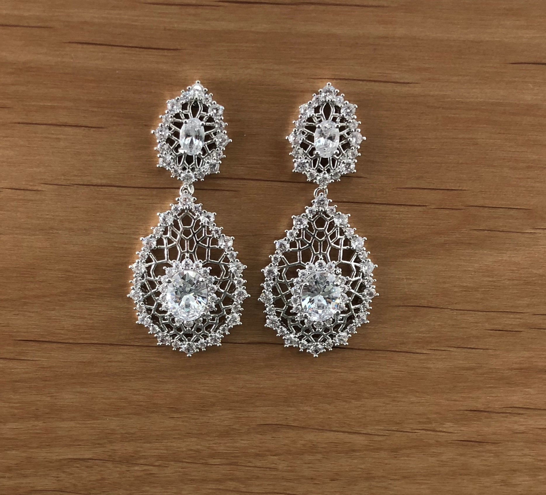 Bridal Cubic Zirconia Earrings, 18K Plated | Bellaire Wholesale