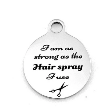 I am Strong Round Personalized Charm | Bellaire Wholesale