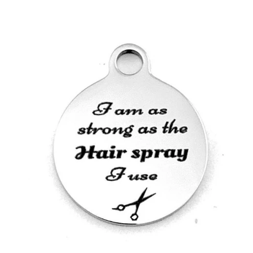 I am Strong Round Personalized Charm | Bellaire Wholesale