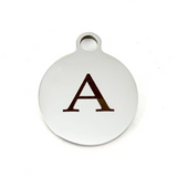 Initial Letter Round Personalized Charm | Bellaire Wholesale