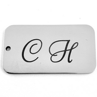 Your Own Initials Rectangle Engraved Charm | Bellaire Wholesale