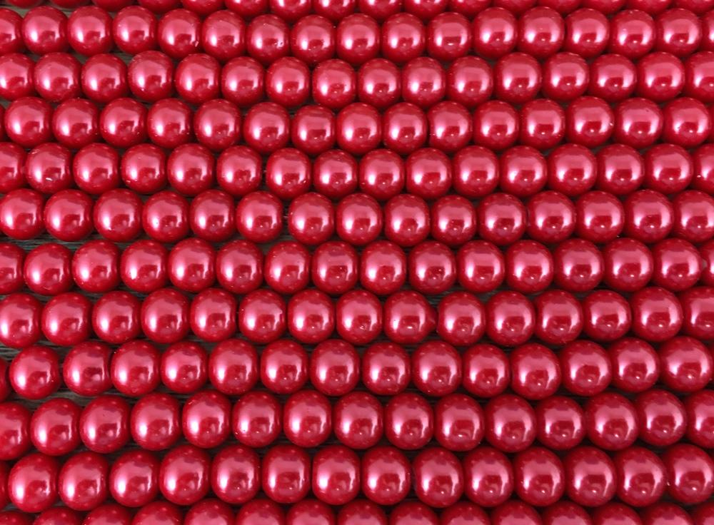 8mm Faux Glass Pearl beads, Burgundy | Bellaire Wholesale