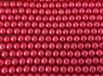 8mm Faux Glass Pearl beads, Burgundy | Bellaire Wholesale