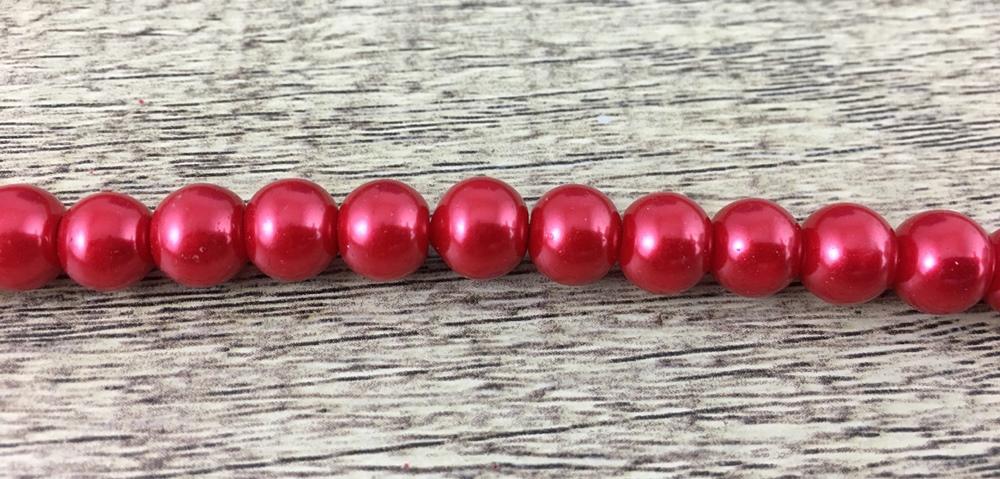 8mm Faux Glass Pearl beads, Burgundy | Bellaire Wholesale