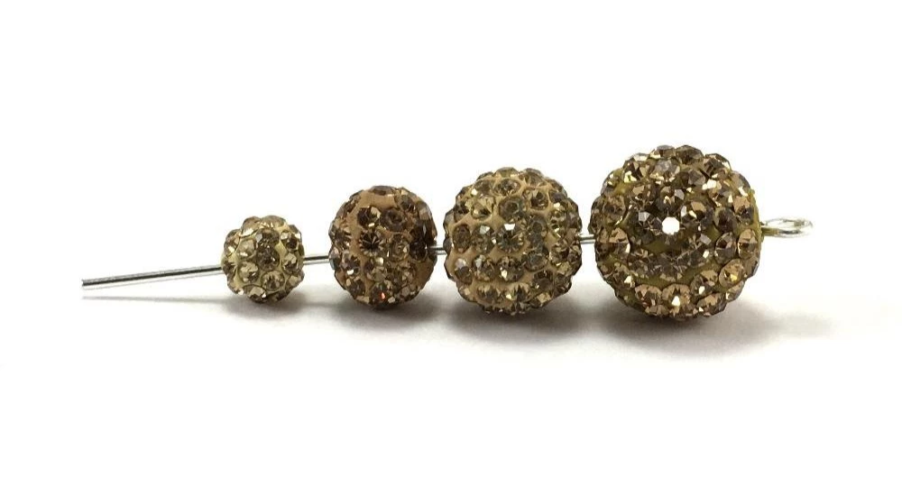 10mm Dull Gold Shamballa Bead | Bellaire Wholesale