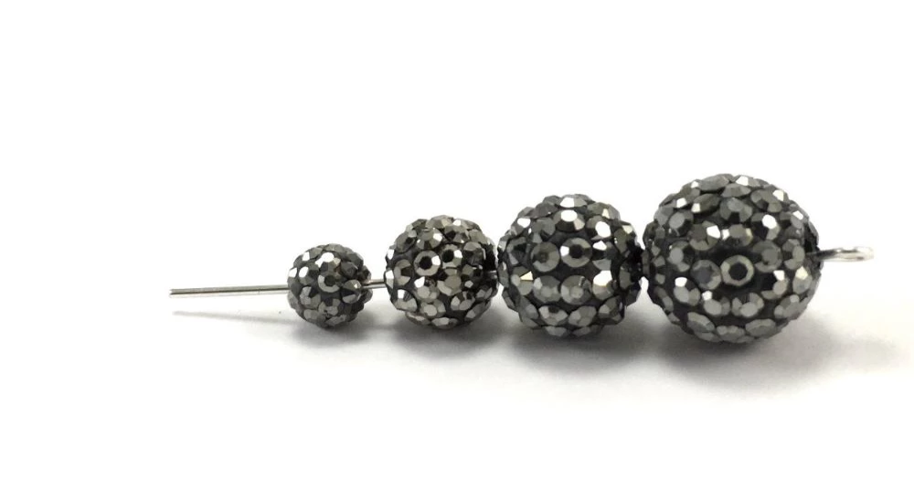10mm Dark Grey Shamballa Bead | Bellaire Wholesale