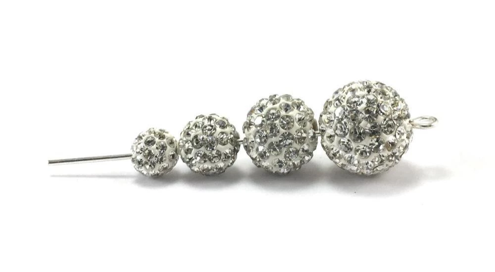 10mm Crystal Clear Shamballa Bead | Bellaire Wholesale