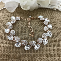 Elegant Leaf Shape Rose Gold Bridal Bracelet | Bellaire Wholesale