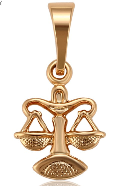 Zodiac Signs Rhodium Charm, Gold Plated