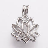 Lotus Cage Brass Pendant Rhodium and Rose Gold | Bellaire Wholesale