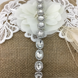 Crystal Oval Shape Silver Bridal Bracelet | Bellaire Wholesale
