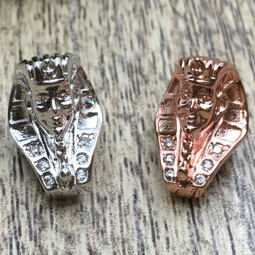 Cz Micro Pave Bead, Rose Gold Egyptian Head Bead | Bellaire Wholesale