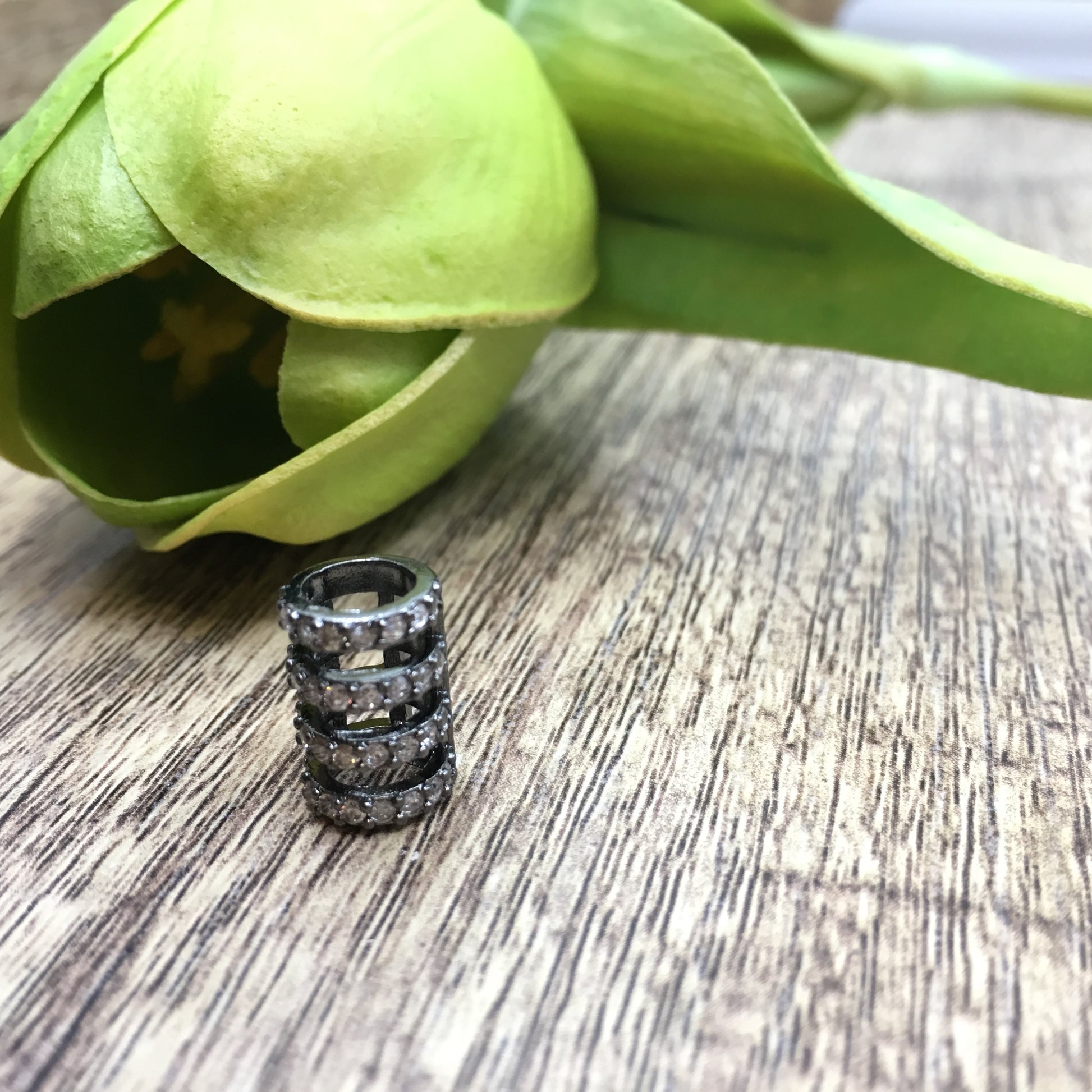 Micro CZ Pave Tube Bead | Bellaire Wholesale