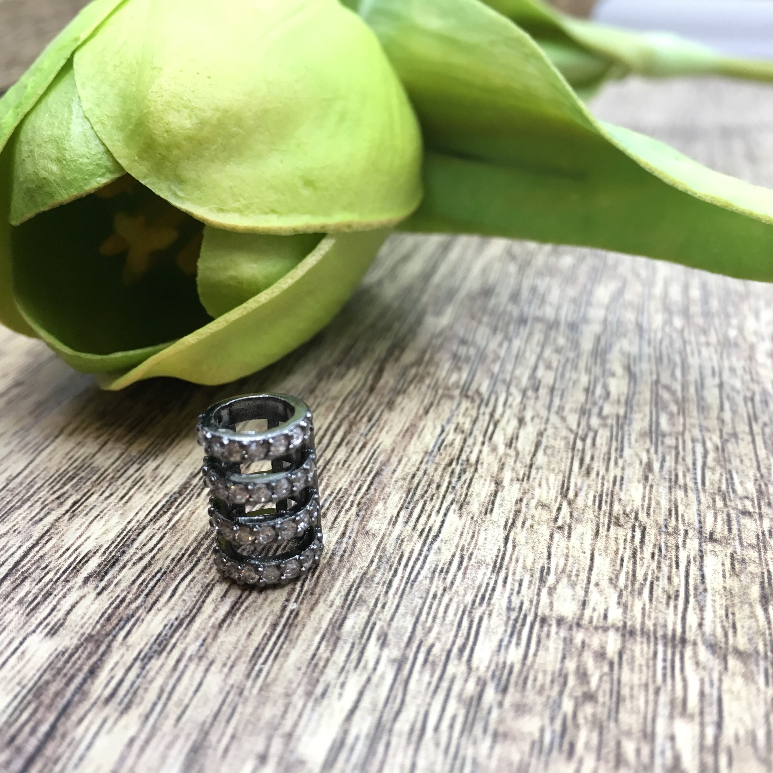 Micro CZ Pave Tube Bead | Bellaire Wholesale