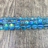 10mm Aqua Blue Mystic Aura Bead | Bellaire Wholesale