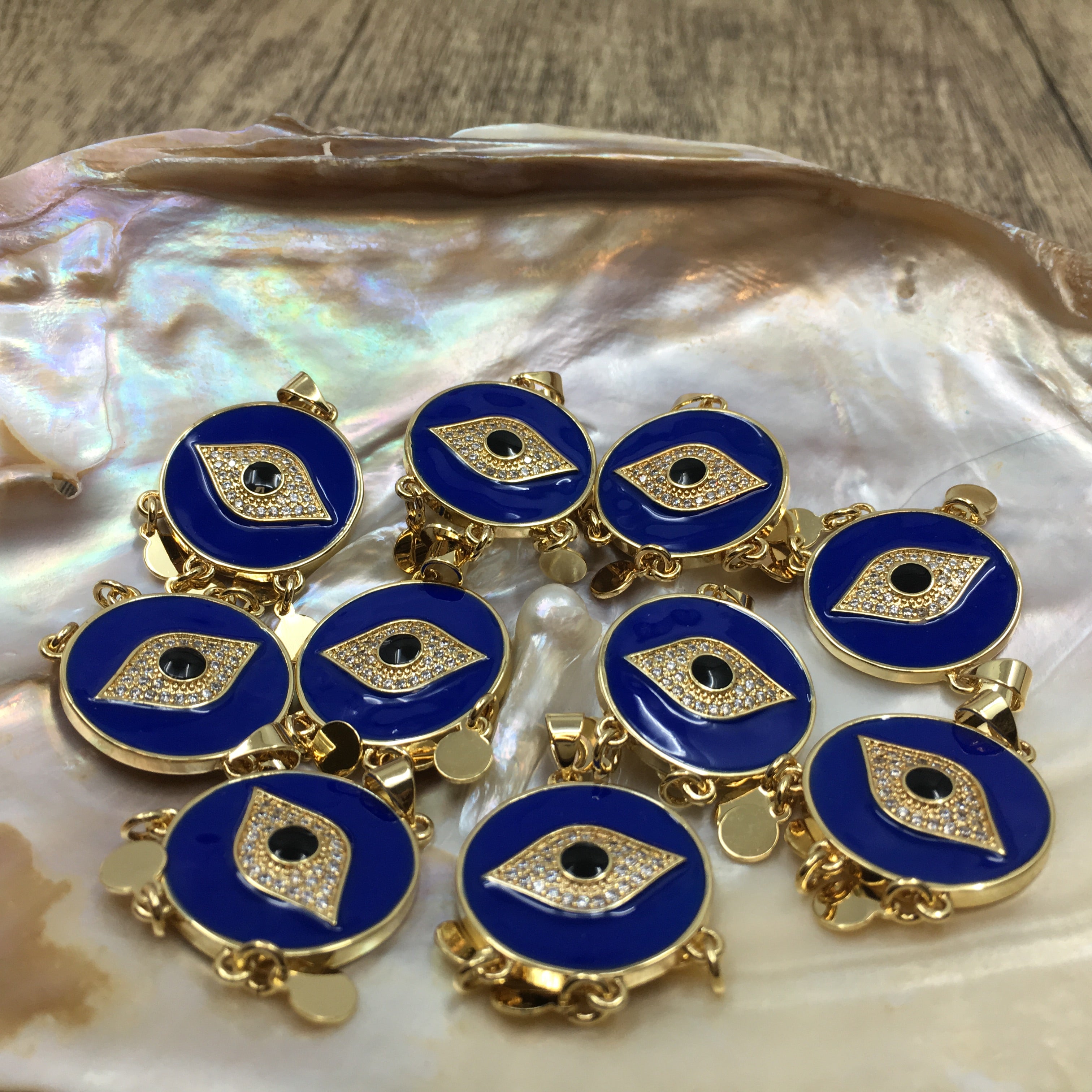 Navy Blue, Blue and White Evil Eye Charm | Bellaire Wholesale
