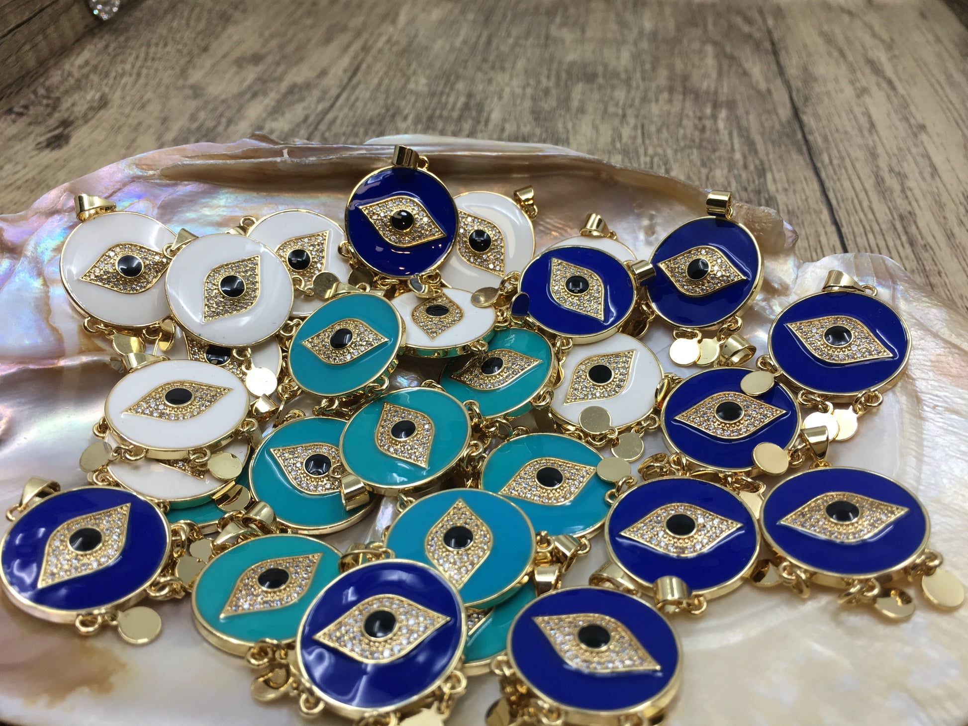 Navy Blue, Blue and White Evil Eye Charm | Bellaire Wholesale