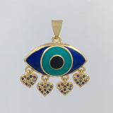 Brass 18k Gold Blue and Turquoise Evil Eye charm | Bellaire Wholesale