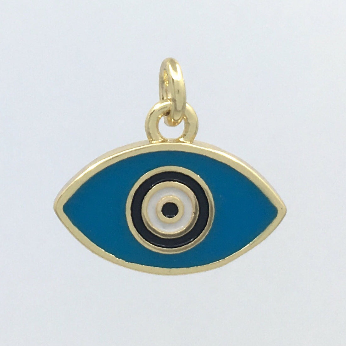 Brass 18k Gold Plated Blue Evil Eye charm | Bellaire Wholesale