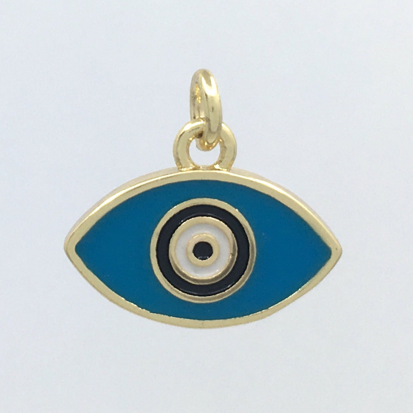 Brass 18k Gold Plated Blue Evil Eye charm | Bellaire Wholesale