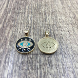 Round Black Evil Eye Charm with turquoise Eye | Bellaire Wholesale