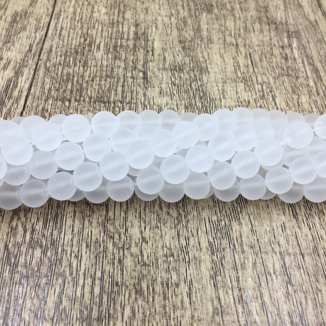 10mm Frosted Clear Quartz Bead | Bellaire Wholesale