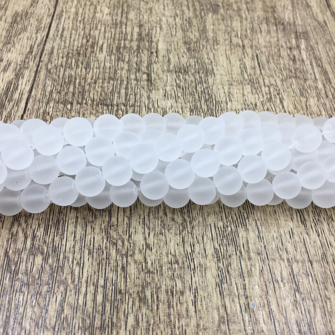 6mm Frosted Clear Quartz Bead | Bellaire Wholesale