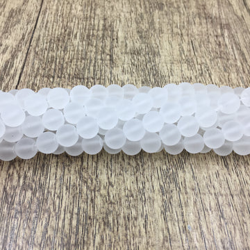 6mm Frosted Clear Quartz Bead | Bellaire Wholesale
