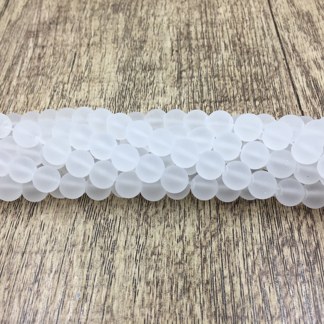 12mm Frosted Clear Quartz Bead | Bellaire Wholesale