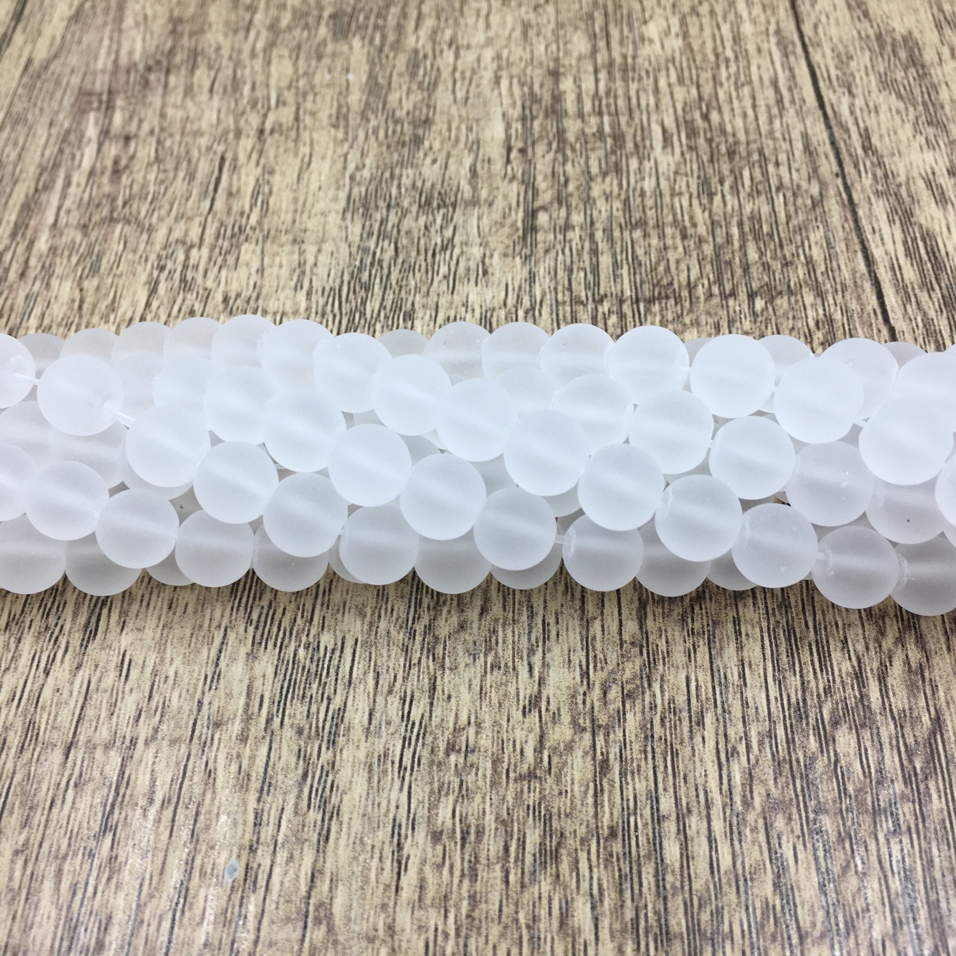 12mm Frosted Clear Quartz Bead | Bellaire Wholesale