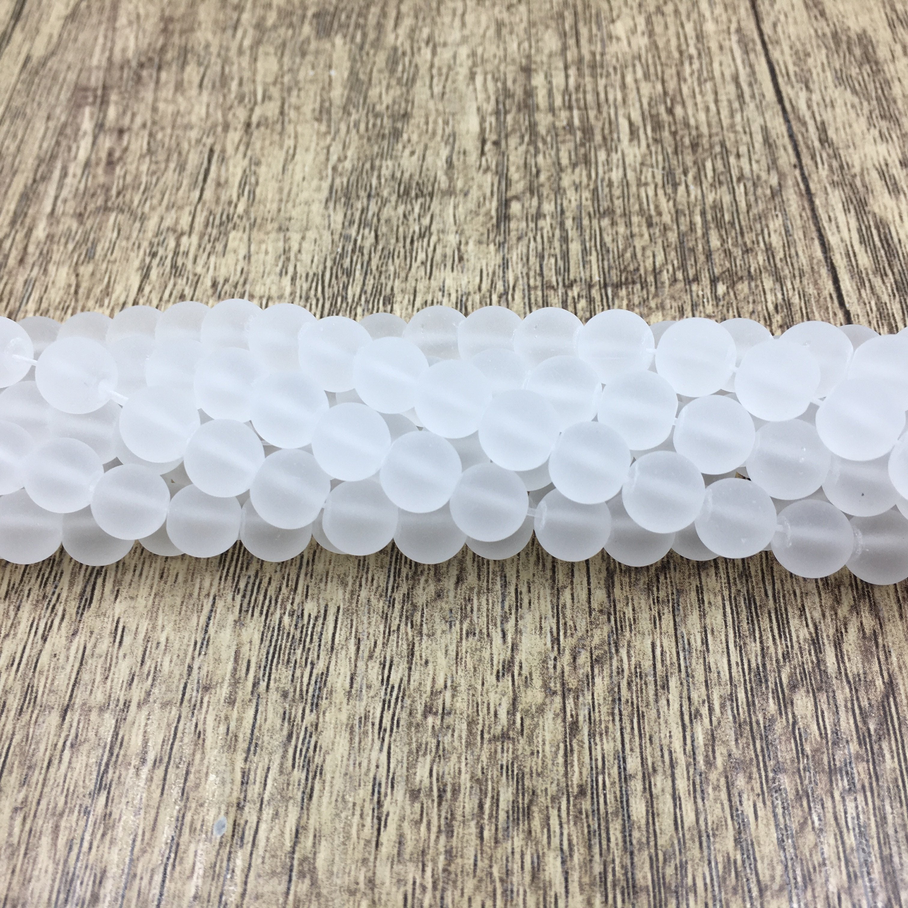 12mm Frosted Clear Quartz Bead | Bellaire Wholesale