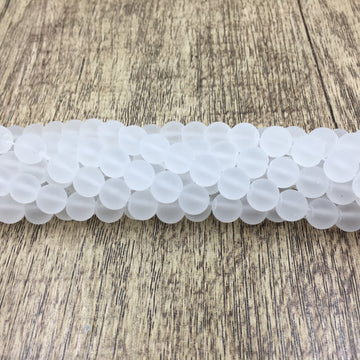 12mm Frosted Clear Quartz Bead | Bellaire Wholesale