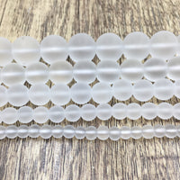 6mm Frosted Clear Quartz Bead | Bellaire Wholesale