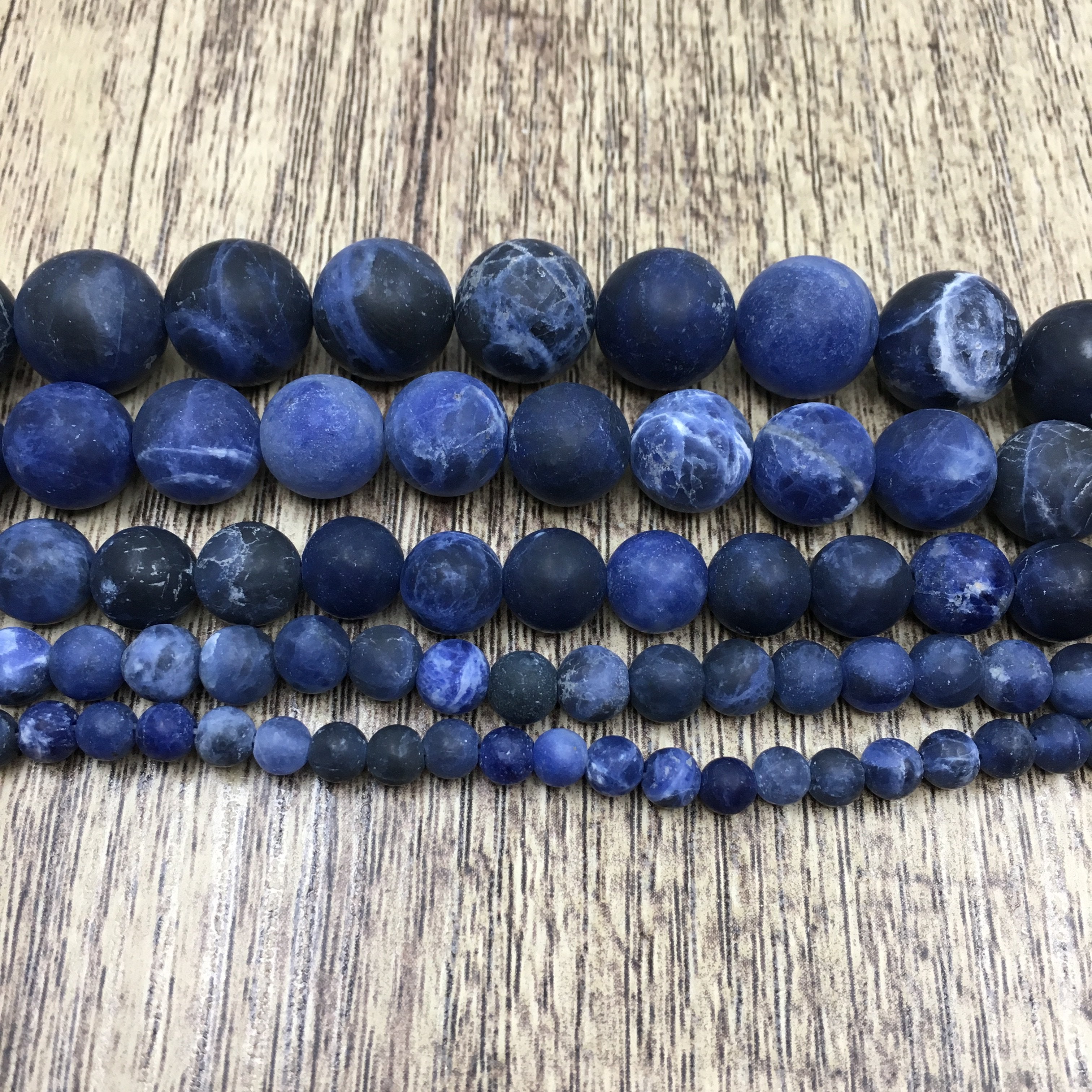 12mm Sodalite Matte Bead | Bellaire Wholesale