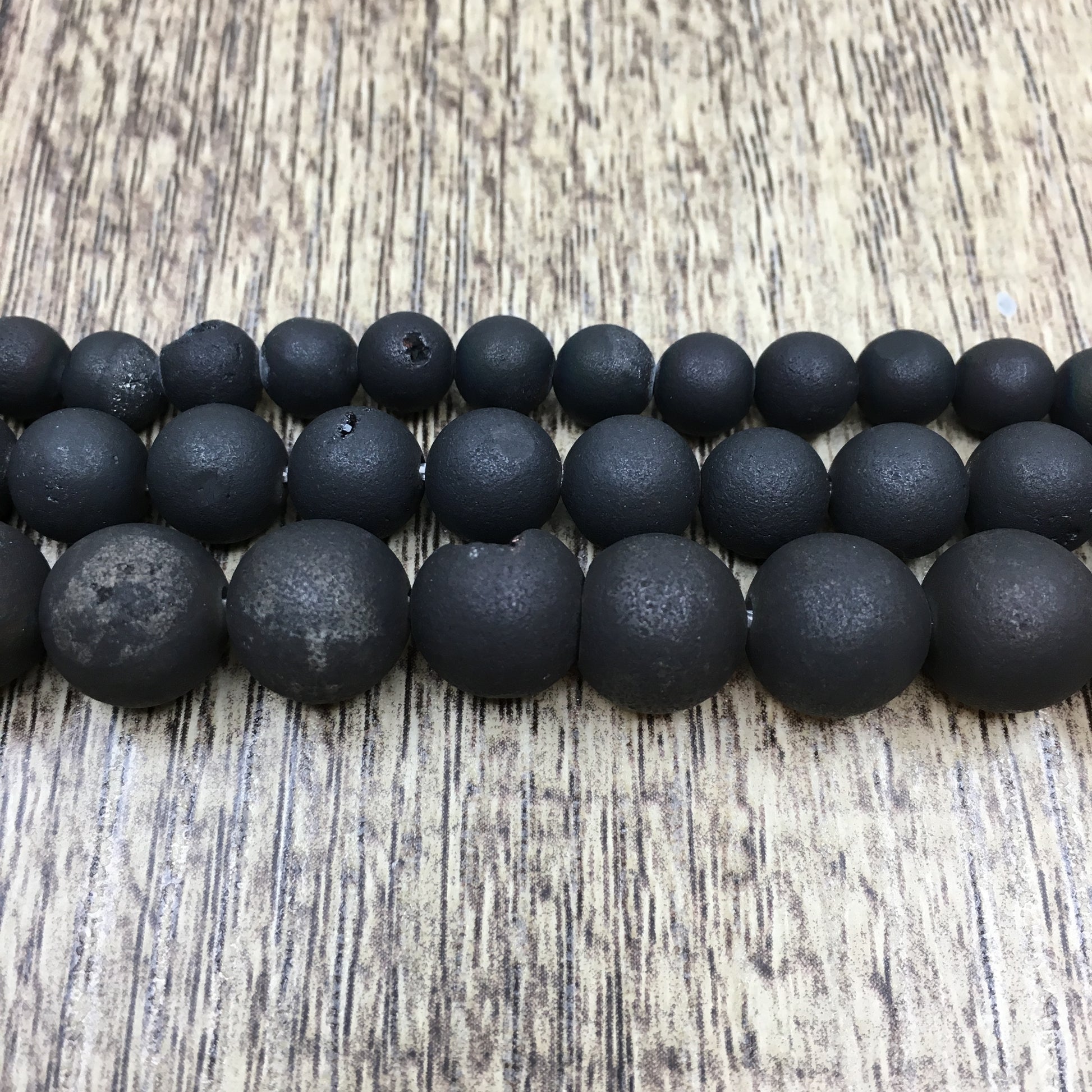 10mm Black Druzy Beads | Bellaire Wholesale