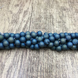 8mm Teal Blue Druzy Beads | Bellaire Wholesale