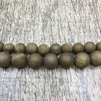 8mm Gold Druzy Beads | Bellaire Wholesale