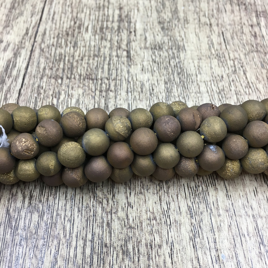 8mm Gold Druzy Beads | Bellaire Wholesale