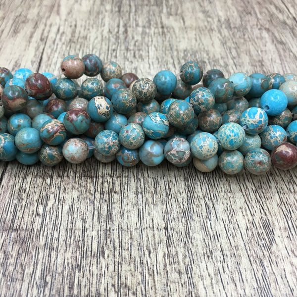 8mm Imperial Sediment Blue Bead | Bellaire Wholesale