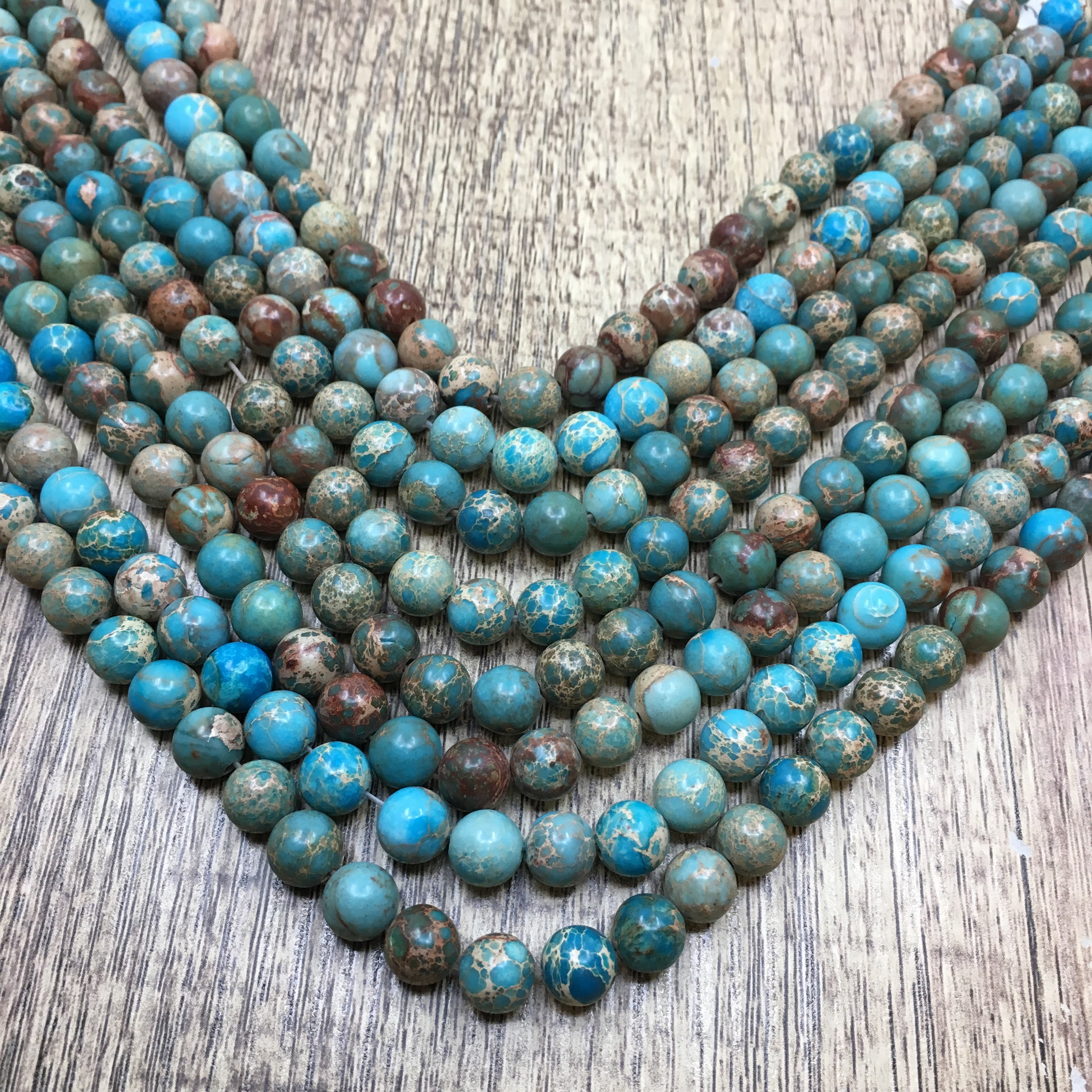 8mm Imperial Sediment Blue Bead | Bellaire Wholesale