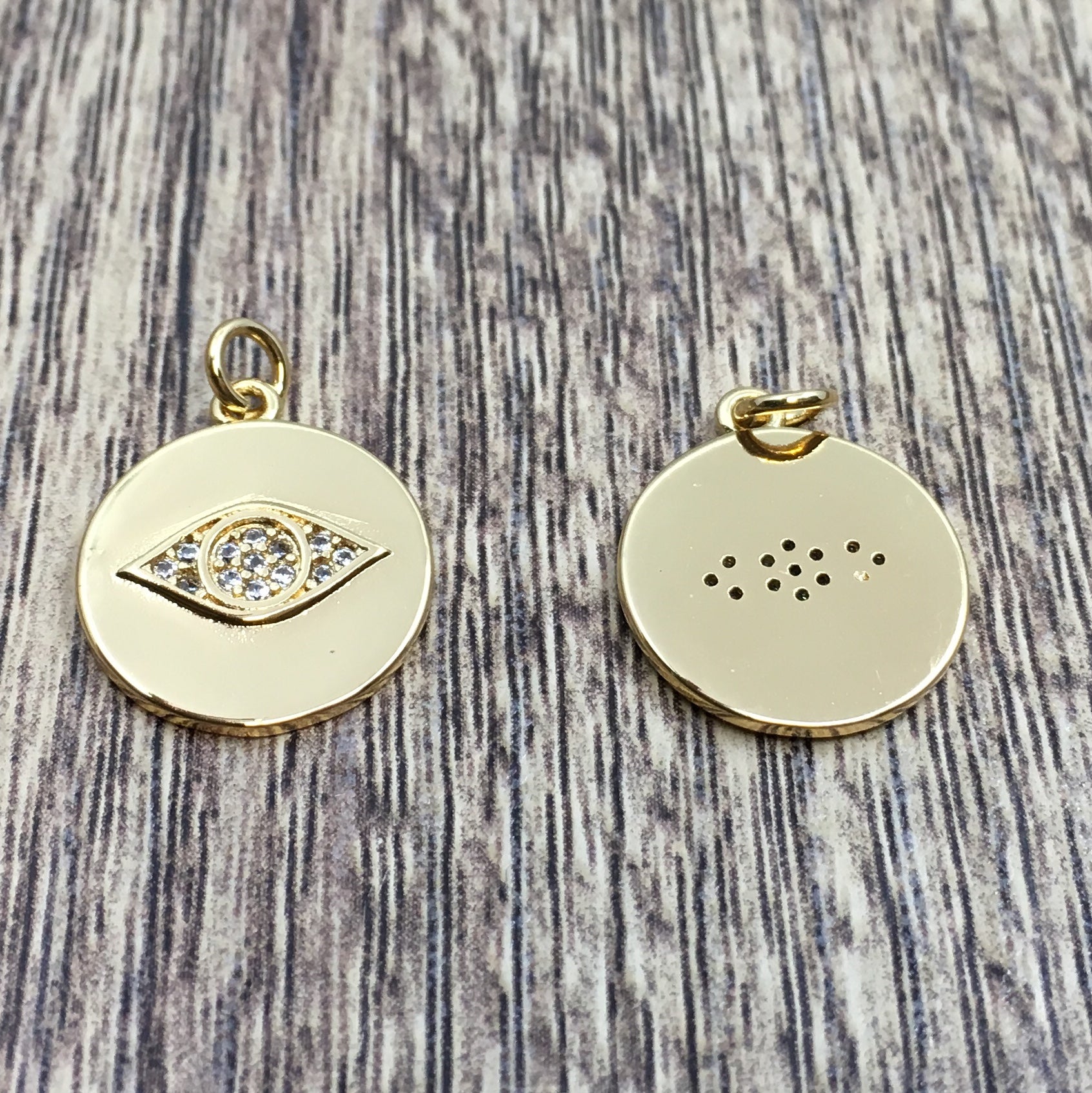 Coin Evil Eye Gold Charm | Bellaire Wholesale