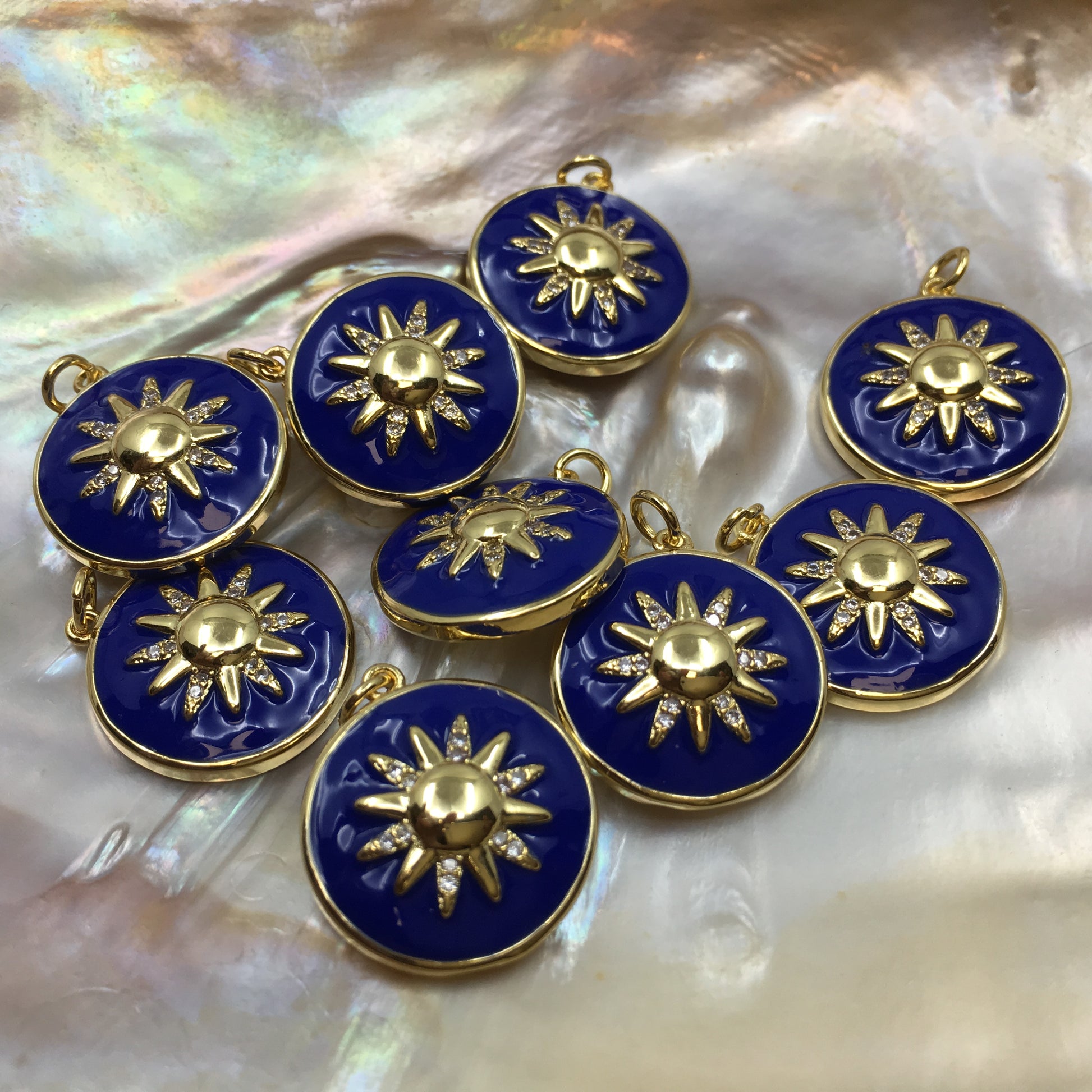 Round Sun and Moon Gold Charm | Bellaire Wholesale