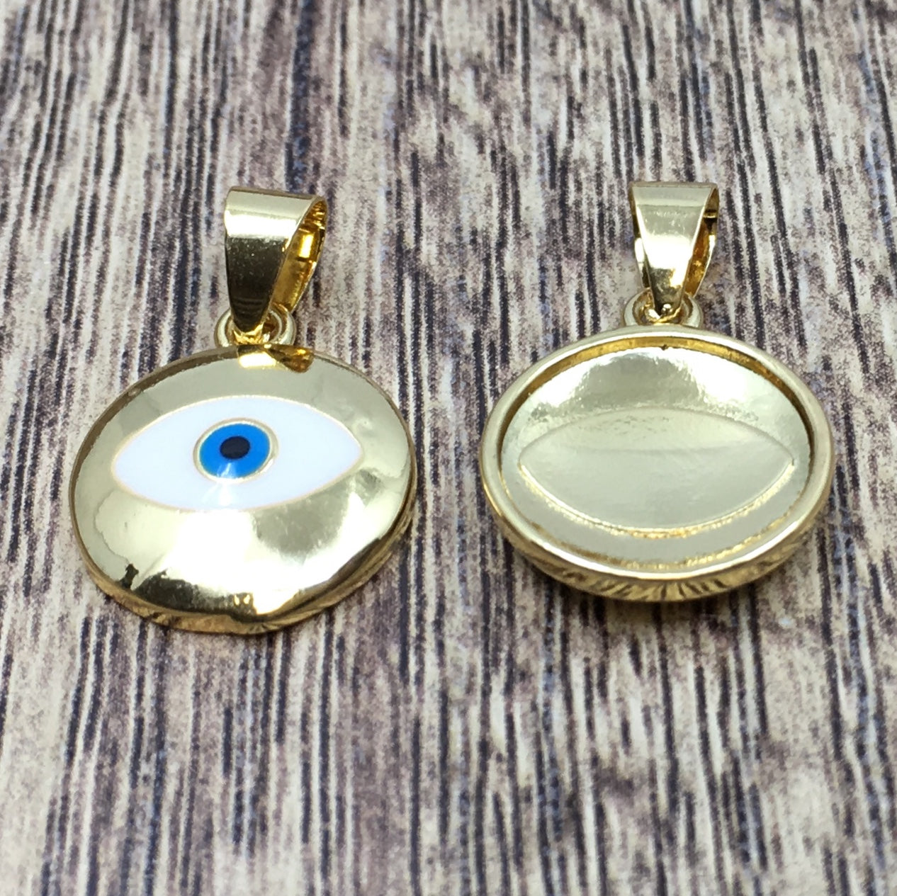 Gold Navy/White and White/Blue Silver Black Evil Eye Charm | Bellaire Wholesale