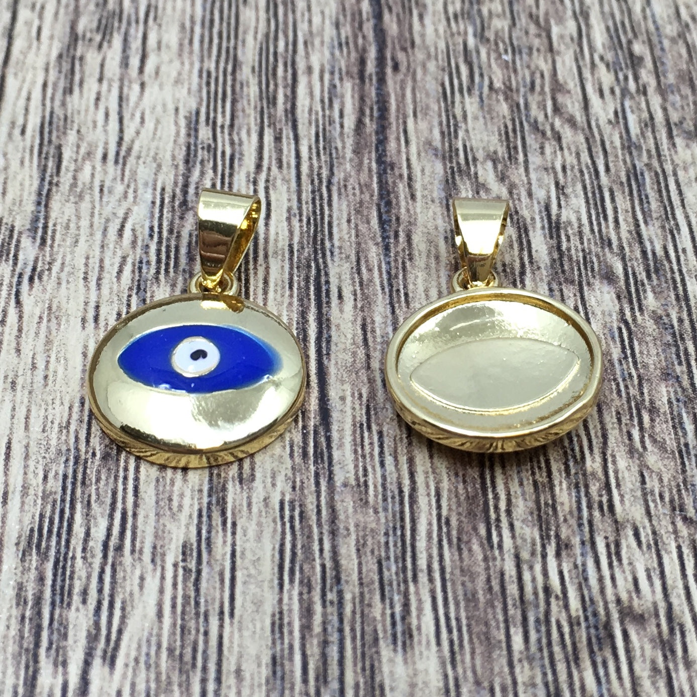 Gold Navy/White and White/Blue Silver Black Evil Eye Charm | Bellaire Wholesale