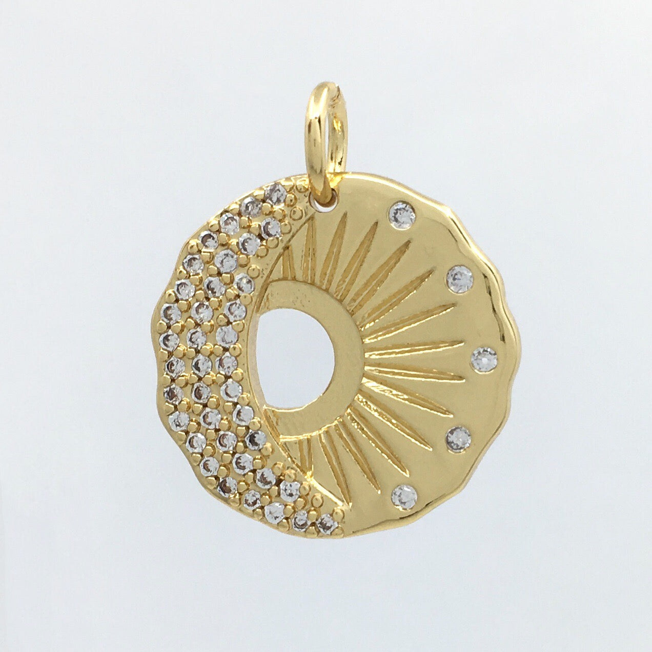Round Sun and Moon Gold Charm | Bellaire Wholesale