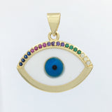 18k Gold Plated Blue Evil Eye CZ Charm | Bellaire Wholesale
