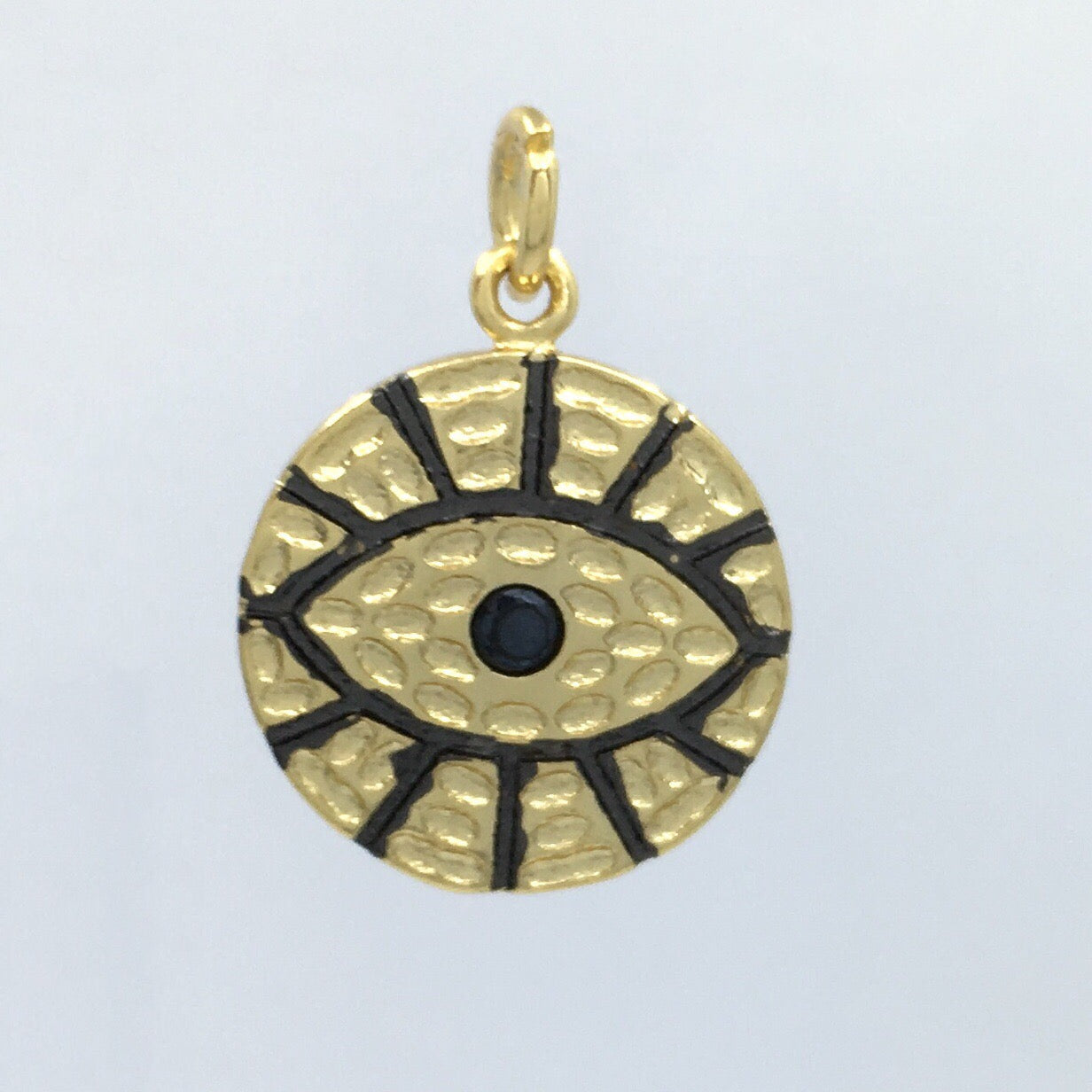 Round Gold and Silver Black Evil Eye Charm | Bellaire Wholesale