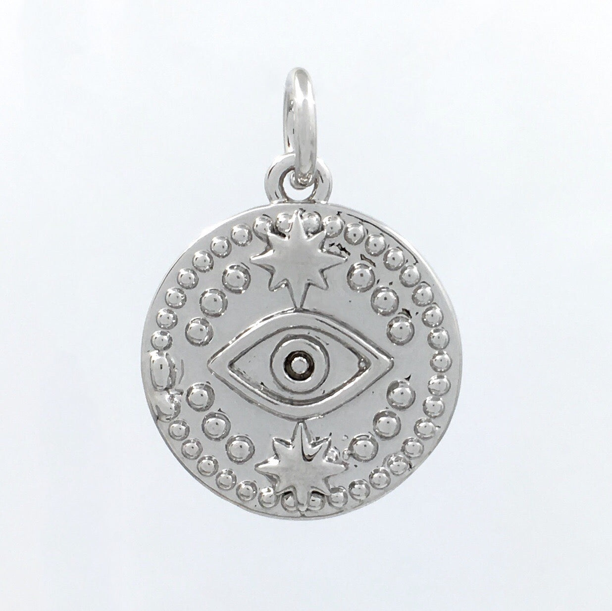 Round Gold, Rose Gold and Rhodium Black Evil Eye Charm | Bellaire Wholesale