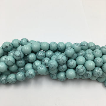 10mm Greenish Blue Howlite Bead | Bellaire Wholesale